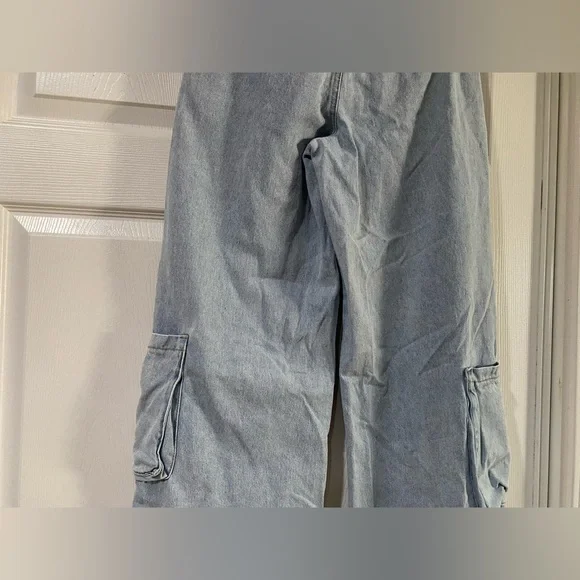 RSQ Women's Wide Leg Denim Cargo Jeans Size 26 - Picture 7 of 10